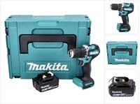 Makita Akku-Schrauber DDF 487 G1J Akku Bohrschrauber 18 V 40 Nm Brushless + 1x...