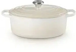 LE CREUSET Br&auml;ter Gusseisen-Br&auml;ter mit Deckel, Oval wei&szlig; 29 cm