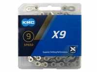 KMC Fahrradketten KMC Kette X9 Silber/Grau 1/2" x 11/128" 114 Glieder 6,6mm...