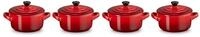LE CREUSET Snackschale Mini Cocottes, je 200 ml, 10 x 5 cm, Steinzeug, (Set, 4-tlg),