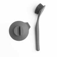 Brabantia Reinigungsb&uuml;rste Sp&uuml;lb&uuml;rste mit Saugnapfhalterung Dark Grey