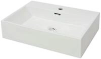 vidaXL Waschbecken Waschbecken mit Hahnloch Keramik Wei&szlig; 60,5x42,5x14,5 cm,