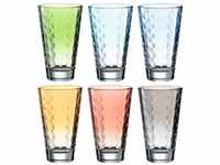 LEONARDO Gläser-Set Optic 6er Set Pastell 300 ml, Glas