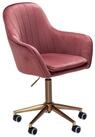 Amstyle Polsterstuhl Schreibtischstuhl Samt Rosa Drehstuhl mit Lehne 120kg