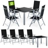 Casaria Garten-Essgruppe Bern, (5-tlg), Aluminium 5mm Sicherheitsglas St&uuml;hle