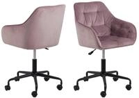 ACTONA GROUP Drehstuhl Brooke B&uuml;rostuhl Velour rosa. (1 St)