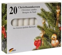 Idena Adventskerze Baumkerzen 20 St&uuml;ck wei&szlig; 13 x 100 mm, Weihnachtsbaumkerzen