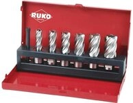 Ruko Kernbohrer RUKO 108820 Kernbohrersatz 7 teilig &Oslash; 12-14-16-18-20-22 mm HSS Schni