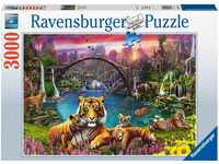 Ravensburger Puzzle Tiger in paradiesischer Lagune, 3000 Puzzleteile, Made in