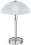 TRIO Leuchten LED Tischleuchte DONNA, 1-flammig, H 30 cm, Nickelfarben, Wei&szlig;,