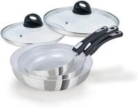 Genius Bratpfanne Cerafit Steel - Pfannen, Set 5-tlg., Aluminium (Set), abnehmbarer