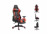 vidaXL Ergonomic gaming chair with footrest Red