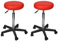 vidaXL B&uuml;rostuhl B&uuml;rohocker 2 Stk. Rot 35,5x84 cm Kunstleder (2 St)