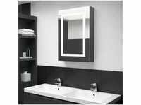 vidaXL Badezimmerspiegelschrank LED-Spiegelschrank fürs Bad Grau 50x13x70 cm...