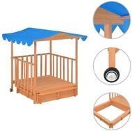 vidaXL Sandkasten Kinderspielhaus mit Sandkasten Sandkiste Tannenholz Blau UV50