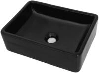 vidaXL Waschbecken Waschbecken Keramik Rechteckig Schwarz 41 x 30 x 12 cm