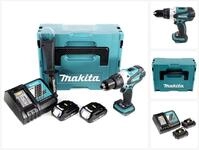 Makita Akku-Schrauber DDF 458 RAJ Akku Bohrschrauber 18 V 91 Nm + 2x Akku 2,0...