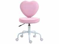 Homcom Schreibtischstuhl in Herzform rosa 40 x 50 x 79-89 cm (BxTxH)...