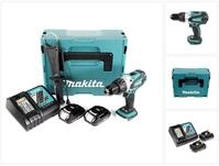 Makita Akku-Schlagschrauber DHP 458 RAJ Akku Schlagbohrschrauber 18 V 91 Nm +...