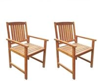 vidaXL Gartenstuhl Gartenst&uuml;hle 2 Stk. Massivholz Braun (2 St)