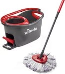 Vileda Wischmopp Turbo Deep Clean Schwammmopp-Set mit Eimer, Eimer, Mopp mit Stiel, 1