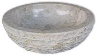 vidaXL Waschbecken, Waschtisch Marmor 40 cm Creme