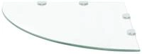 vidaXL Wandregal, Eckregal mit verchromten Halterungen Glas Transparent 45 x 45 cm