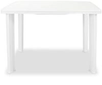 vidaXL Gartentisch, Outdoor Tisch Wei&szlig; 101 x 68 x 72 cm Kunststoff