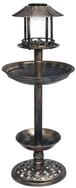vidaXL Vogeltr&auml;nke 39 x 39 x 96 cm Deko Vogelbad mit Solarbetriebenen LED...