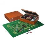 Philos Spiel, Roulette Set - Holzkassette - Wurzelholzdesign - 25cm
