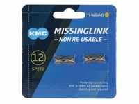 KMC Fahrradketten Missinglink 12NR Ti-N Gold, für Ketten 5,65 mm, 12-fach