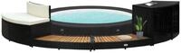 vidaXL Poolleiter Whirlpool-Umrandung Schwarz Polyrattan und Akazienholz