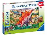 Ravensburger Puzzle Ravensburger 5179 - Wilde Urzeittiere - 2x24 Teile,...