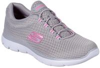 Slip-On Sneaker SKECHERS "SUMMITS", Damen, Gr. 40, grau (grau, pink), Textil, Schuhe