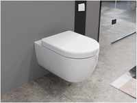 Aqua Bagno Tiefspül-WC Spülrandlose Toilette Wand-WC Inkl. abnehmbaren Sitz...