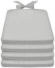 Beautissu Stuhlkissen 4er Set Stuhlkissen Pia, 40x45cm, Hellgrau, Sitzkissen