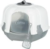 TRIXIE Katzenecktoilette Ecktoilette Maro, mit Haube - hellgrau/granit - 60 &times; 43 &times;