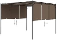 vidaXL Partyzelt Gartenpavillon mit Seitenvorhang 3x3x2,25 m Taupe
