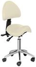 Physa Drehstuhl Sattelstuhl Rollstuhl mit R&uuml;ckenlehne 550-690 mm 150 kg beige, Beige