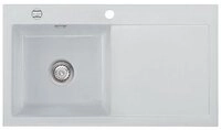 Systemceram K&uuml;chensp&uuml;le KeraDomo MERA 90 Becken links Excenterbedienung Alu,...