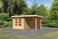 Karibu Gartenhaus Schlo&szlig;see 4, BxT: 454,5x333 cm, (Set), mit Anbaudach und...