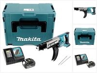 Makita Akku-Magazinschrauber DFR 750 RF1J Akku Magazinschrauber 18V 45-75mm +...