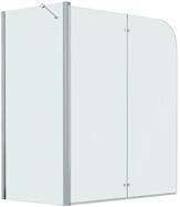vidaXL Badewannenaufsatz, Wannenaufsatz 2-fach Faltbar ESG 120x68x130 cm