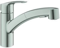 Grohe K&uuml;chenarmatur Eurosmart, niedriger Auslauf herausziehbare Brause,