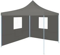vidaXL Partyzelt Profi-Partyzelt Faltbar mit 2 Seitenw&auml;nden 2&times;2m Stahl Anthrazit