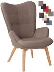 CLP Loungesessel Durham Stoff, mit Buchenholz Gestell