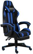 vidaXL B&uuml;rostuhl Gaming-Stuhl mit Fu&szlig;st&uuml;tze Schwarz und Blau Kunstleder (1 St)