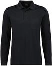 Poloshirt RAGMAN "Poloshirt Soft Knit Polo Knopf Langarm", Herren, Gr. L, schwarz,