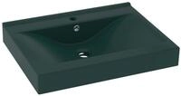 vidaXL Waschbecken, Luxus-Waschbecken mit Hahnloch Matt-Dunkelgr&uuml;n 60x46 cm...