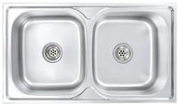 vidaXL Granitsp&uuml;le K&uuml;chensp&uuml;le Doppelbecken mit Sieb & Siphon Edelstahl,...